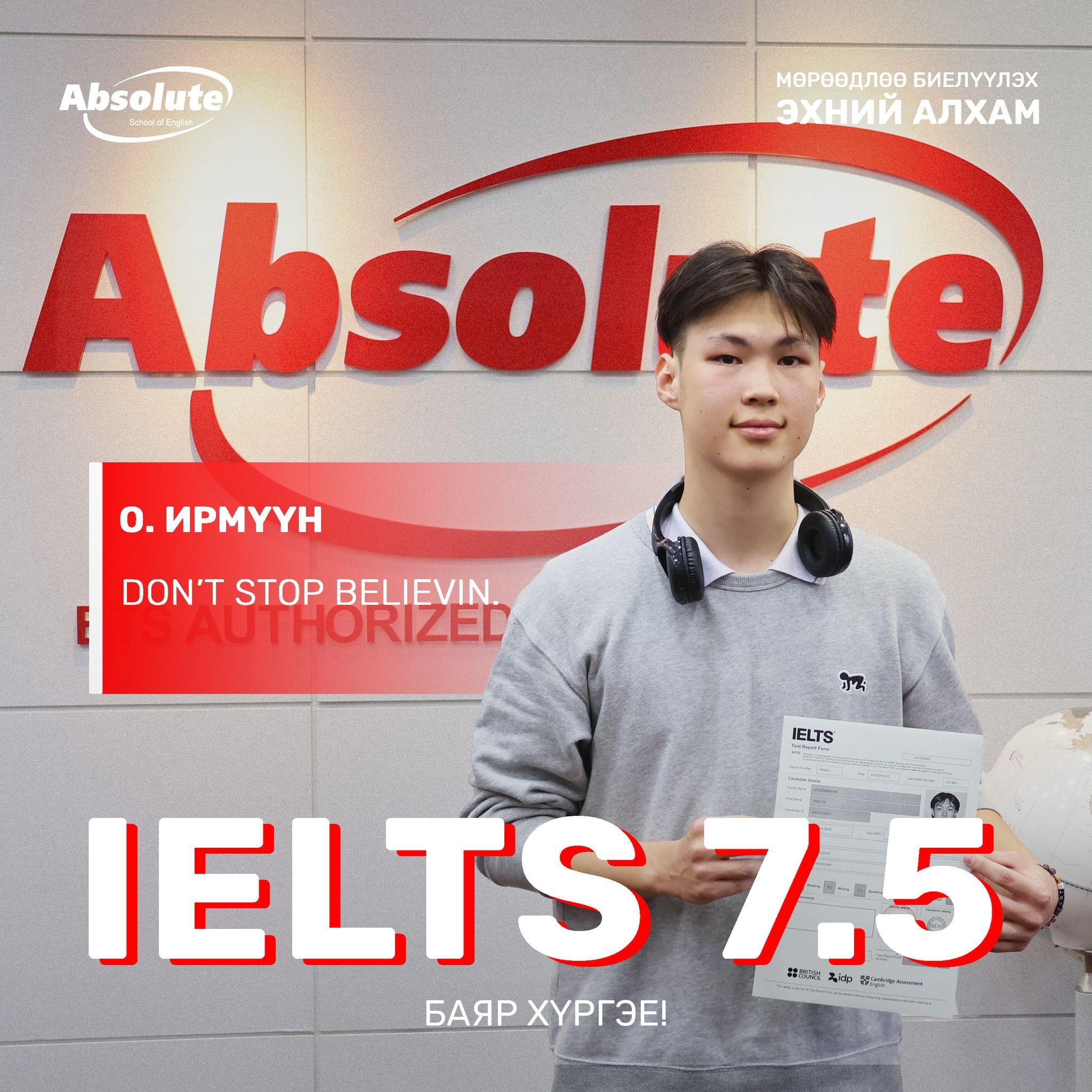 IELTS 7.5 Irmuun O.