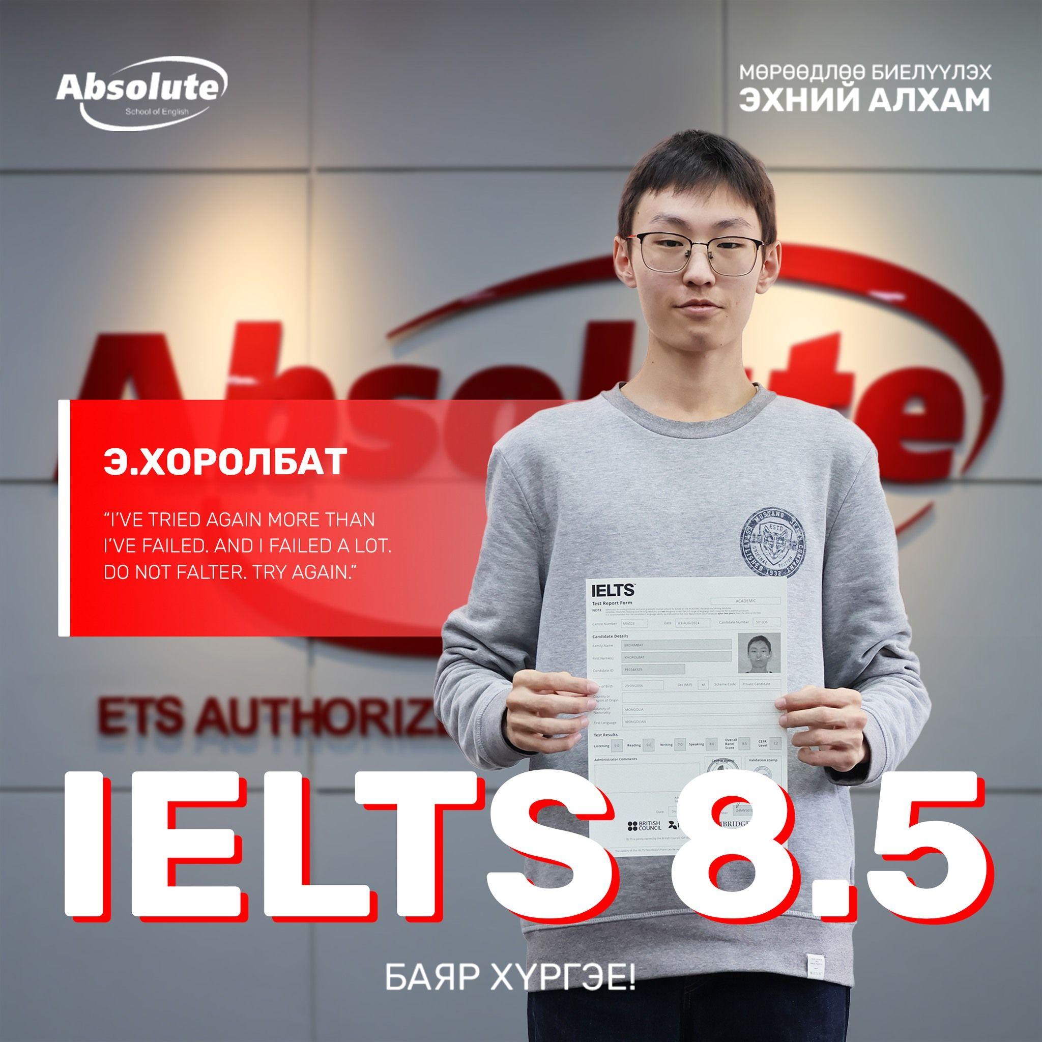 IELTS 8.5 Khorolbat E.