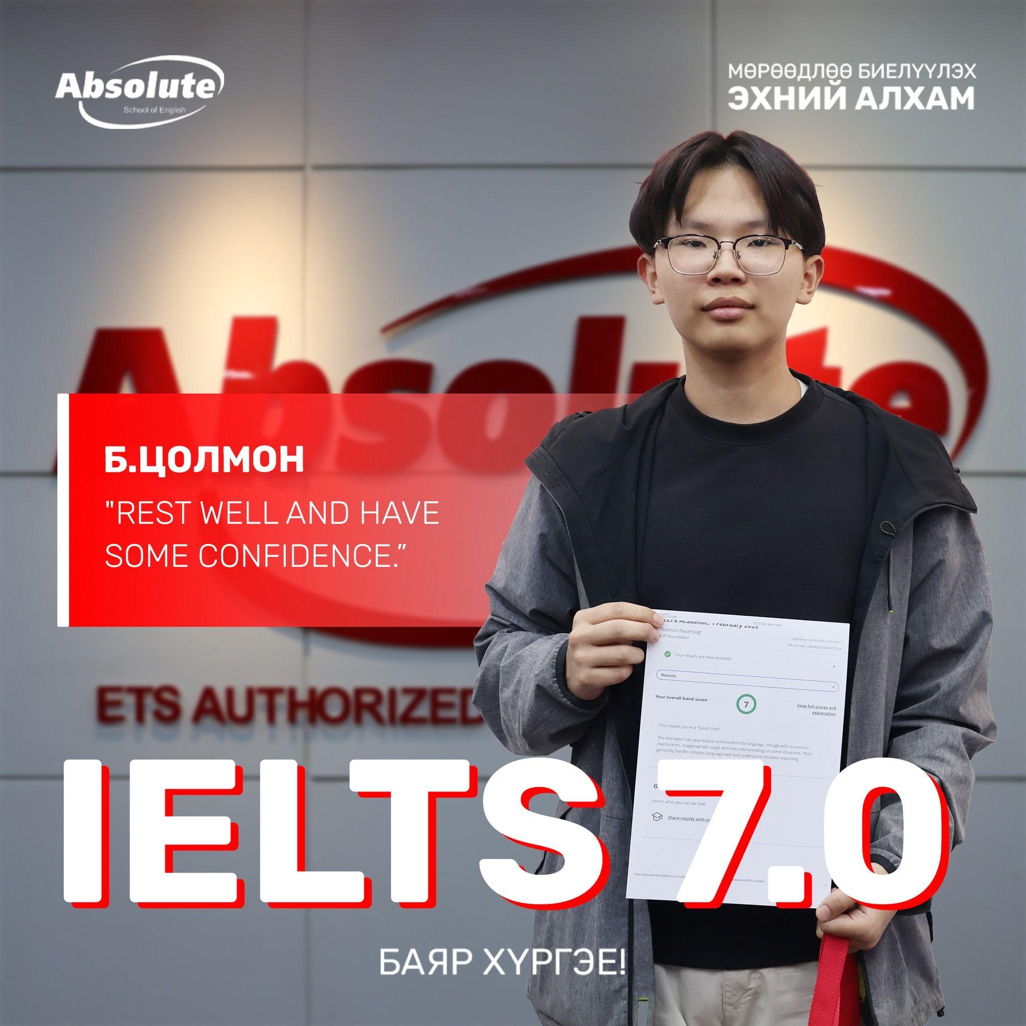 IELTS 7.0 Tsolmon B.